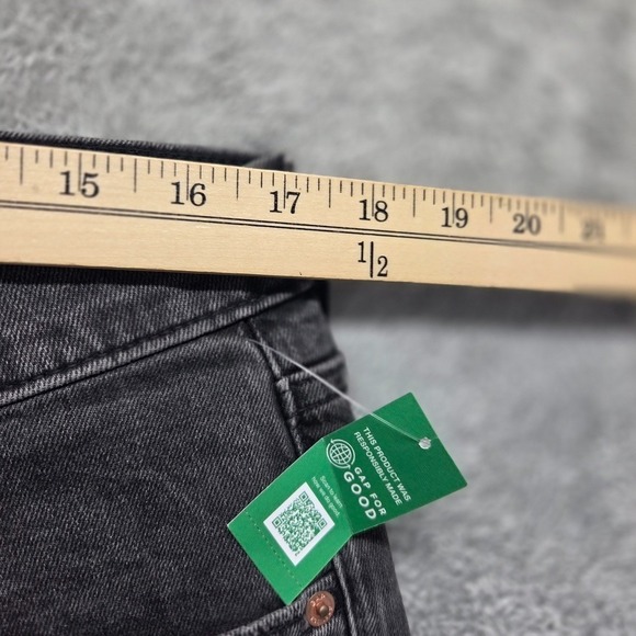 Gap 1969 Jeans Womens 12 Black 90s Loose Straight Mid Rise Faded Denim - Picture 3 of 14